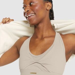 Gymshark x Whitney v3 mesh sports bra- Mink
